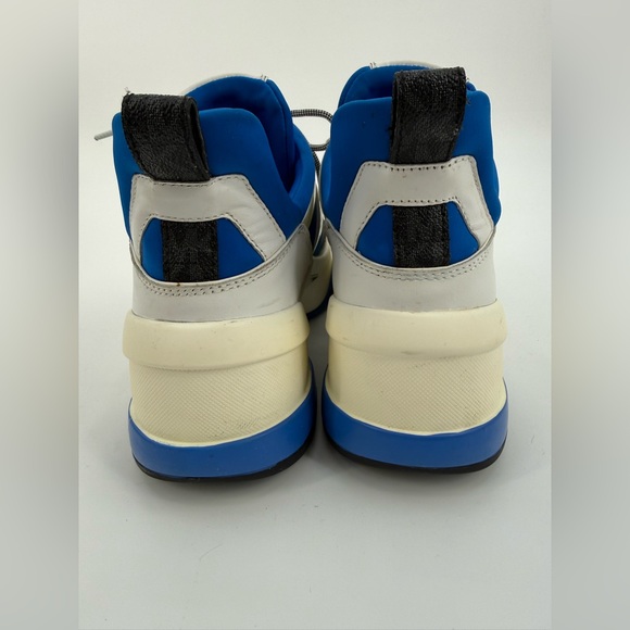 Michael Kors Olympia Trainer Sneakers Blue White Chunky Lace-Up Fashion Sneakers - Picture 4 of 16